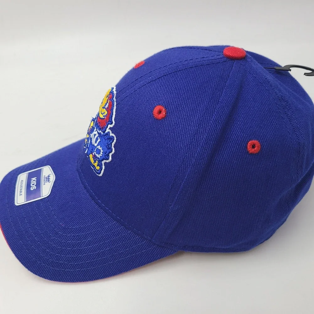Kids Kansas Jayhawks Hat Adjustable Fan Favorite Blue Red NCAA University Boys